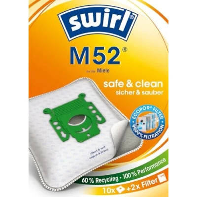 Image of Swirl M 52 EcoPor Staubsaugerbeutel für Miele, Vorteilspack, 10 Beutel