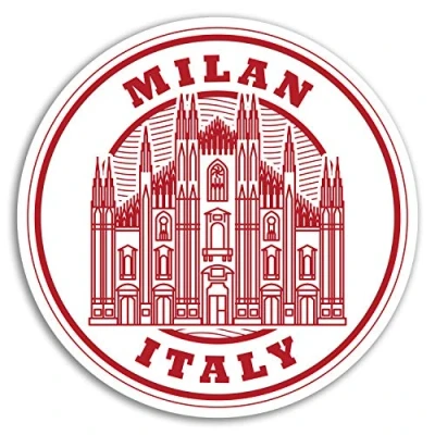 Image of 2 x 10cm Milan Italy Vinyl Stickers Europe Travel Luggage Sticker #17377 (10cm Wide)