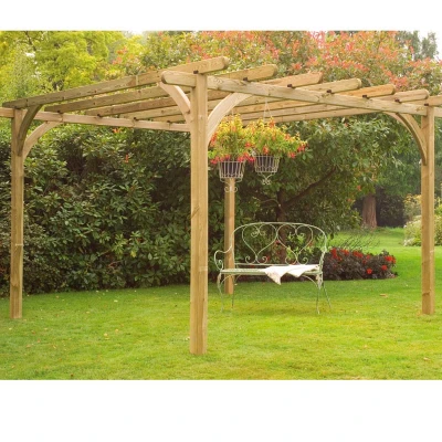 Image of Forest Large Ultima Wooden Garden Pergola Kit 10&#039;x10&#039;