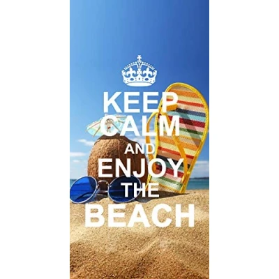 Image of Miracle Home, Beach Towel, Polyester, Keep Calm, 95 X 175 Microfiber