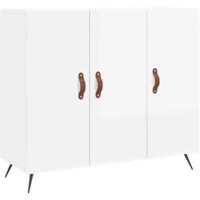 Image of vidaXL Sideboard High Gloss White 90x34x80 cm Engineered Wood