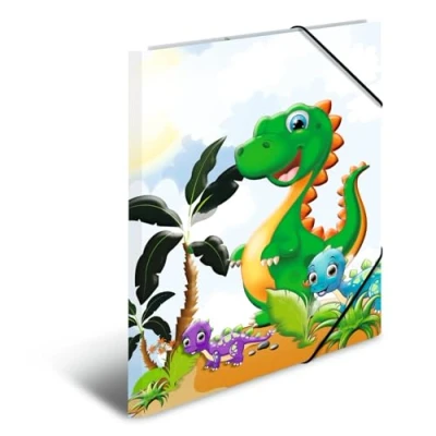 Image of HERMA Elastic Folder Kindergarten with Dinos Motif, A3, Sturdy Cardboard, Inner Print, 1 Span