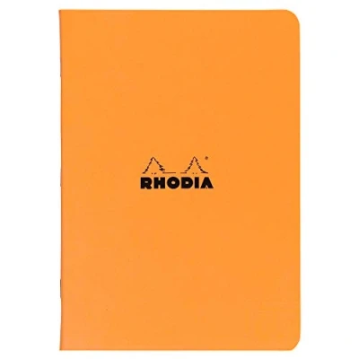 Image of RHODIA 119164C Orange Piqué Notebook A4 Small Squares 96 pages White Clairefontaine Paper 80 g/m Soft, resistant and waterproof coated card cover Classic