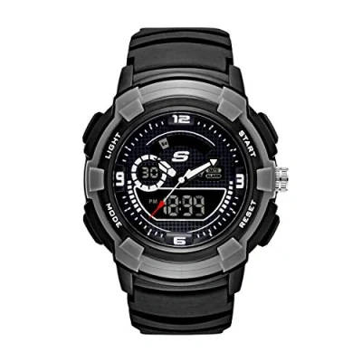 Image of Skechers Watch For Men, Anadigi Movement With Silicone, Leather Or Stainless Steel Strap, Graphite and grey, 45MM