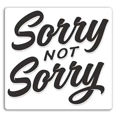 Image of 2 x 10cm Not Sorry Vinyl Stickers Funny Joke Teen Sticker Laptop #17672 (10cm Wide)
