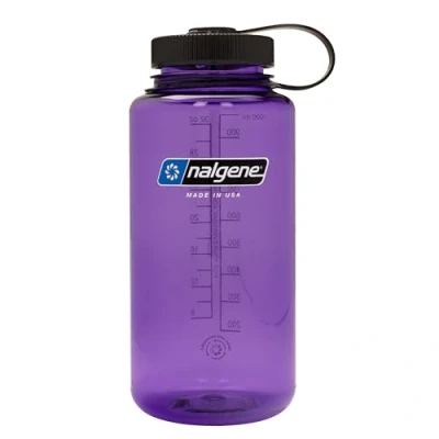 Image of Nalgene Sustain Tritan BPA Free Water Bottle Made with Material Derived from 50% Plastic Waste, 32 OZ, Wide Mouth, Purple