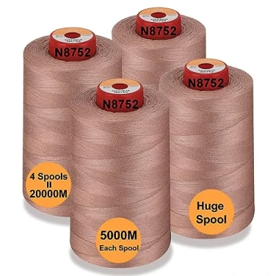 Image of New brothread 28 Options 4 Large Cones of 5000M Each All Purpose Polyester Sewing Thread 40S/2 (Tex27) for Sewing, Quilting, Piecing, Serger and Overlock Antique