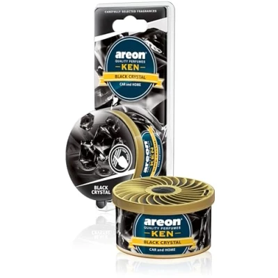 Image of AREON Ken Car Air Freshener Tin Black Crystal Can Mini Home Top Up Adjustable Vented Lid 3D Multi Pack Set of 2