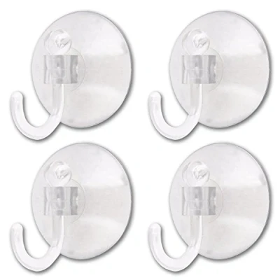 Image of 4X Clear Suction Cup 40mm Hooks