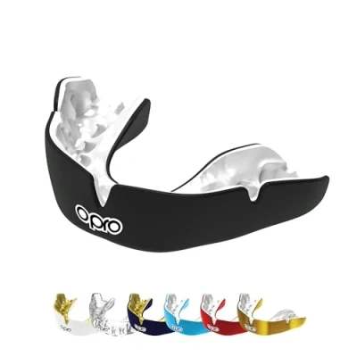 Image of OPRO Instant Custom Fit Mouth Guard, Dentist Mouthguard, Revolutionary Fitting Technology for Ultimate Comfort, Protection &amp; Fit, Gum Shield Rugby, Boxing, Hockey, MMA (Black, Youth)