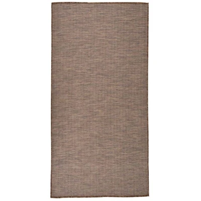 Image of vidaXL Outdoor Flatweave Rug 100x200 cm Brown
