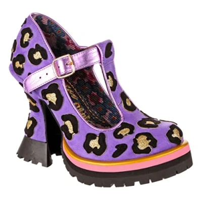 Image of Irregular Choice SS23 Leopard Liasons Heels, Lavender UK 6 (EUR 39)