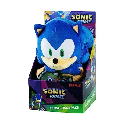 Image of BANDAI Sonic Prime Backpack 30cm Girls And Boys School Bag Based On Netflix Show The Hedgehog Is A Great Gift For Kids Accessories