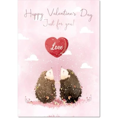 Image of doodlecards Valentine&#039;s Day Card Love Hedgehogs Large A4 Size with Plain Envelope