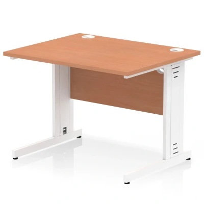 Image of Impulse 1000/800 Rectangle White Cable Managed Leg Desk MI001753