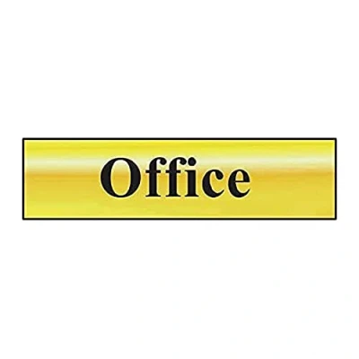 Image of Scan SCA6010 Self adhesive brass effect sign Office 200 x 50mm