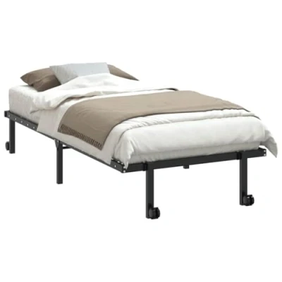 Image of vidaXL Bed Frame without Mattress Foldable Black 90x200 cm Steel