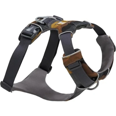 Image of RUFFWEAR Front Range Harness, XX Small Dog Reflective Y Adjustable Comfortable Padded Walking, No Pull Harnesses, 2 Lead Attachments &amp; V Ring, Size XXS, Coastal Mountains