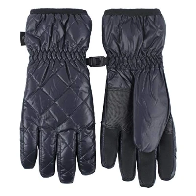 Image of HEAT HOLDERS Womens Bryce Quilted Waterproof Wind Resistant Gloves with Elasticated Cuffs (M/L, Black)
