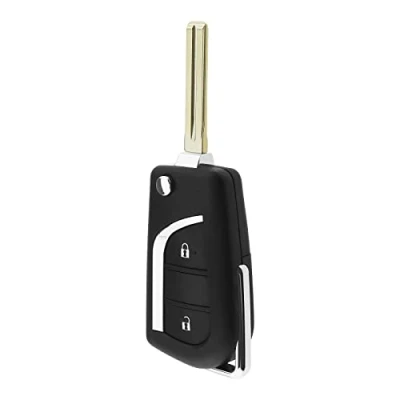 Image of SG Store Car 2 Button Remote Folding Key Shell Compatible with Aygo 2014 2021 Replacement Automotive Flip Fob Case Cover Housing