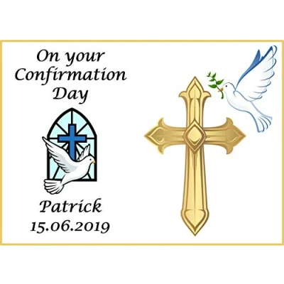 Image of A4 on your confirmation edible icing cake topper decoration (Wafer)