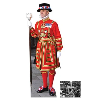 Image of *COMMEMORATIVE PACK* Royal Beefeater LIFESIZE CARDBOARD CUTOUT (STANDEE/STANDUP) INCLUDES 8X10 (25X20CM) STAR PHOTO FAN PACK