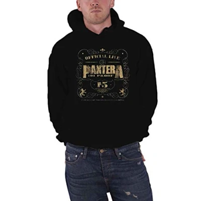 Image of Pantera Hoodie 101 Proof Band Logo Official Pullover Mens Black M