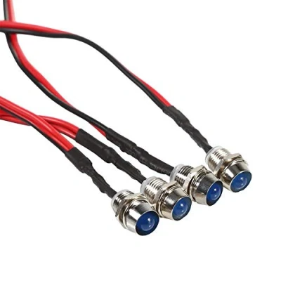 Image of EBTOOLS 12V Led Warning Light Indicator Lamp Panel Pilot Dash 4 Pcs 8Mm Car Van Blue