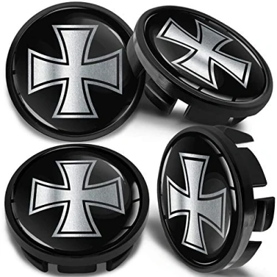 Image of SkinoEu Compatible with Wheel Center Caps VW 65mm Centre Alloy Hubcaps Black CVZ 6