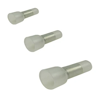 Image of UKCable Ties Closed End Connectors Small Medium Large Clear Nylon Insulation Wire Crimp Terminals (25, Small)