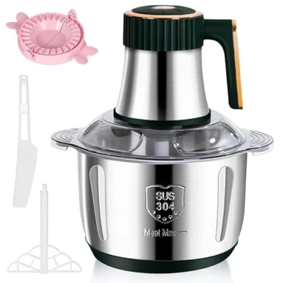 Image of Meat Mincer Electric Food Chopper, 5L 500W 5Gear Grinders Blenders Grinder Chopper Stainless Steel Bowl for Vegetables Fruits and Nuts