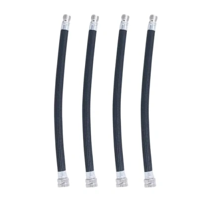 Image of Bicycle Pump Extension Hose Inflator Tube Cord for Schrader Valve Bike Accessories 4pcs (Black)