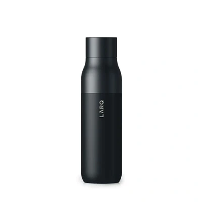 Image of LARQ Bottle Twist Top 17oz Insulated Stainless Steel Water BPA Free Reusable for Camping, Office, and Travel Keep Drinks Cold Hot, Obsidian Black