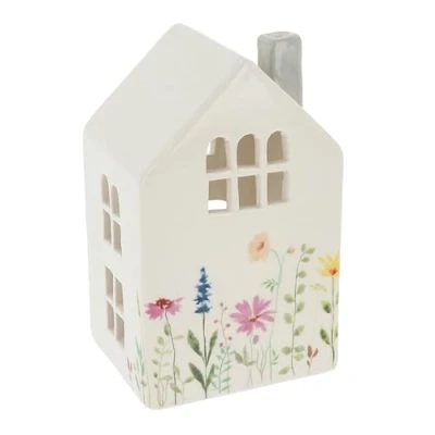 Image of Shudehill Giftware Meadow House Tealight Holder Grey Chimney 337812