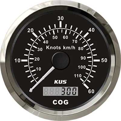 Image of KUS GPS Speedometer Odometer Gauge 60Knots 110KM/H For Boat Yachts 85mm With Backlight (Black)
