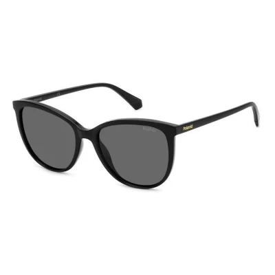 Image of Polaroid Woman PLD 4138/S 807/M9 Sunglasses Plastic Black Grey Cat Eye Polarized