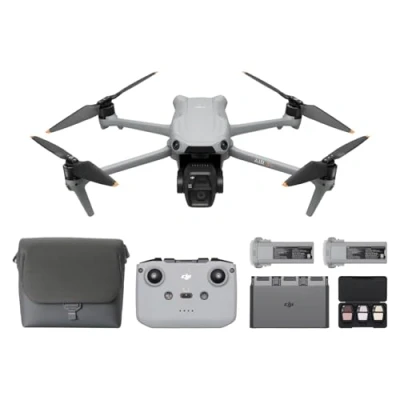 Image of DJI Air 3S Fly More Combo (RC N3), Drone with 1&quot; CMOS Wide Angle &amp; Medium Tele Camera, 4K/60fps HDR Video, Nightscape Omnidirectional Obstacle Sensing 3 Batteries for Extended Flight Time