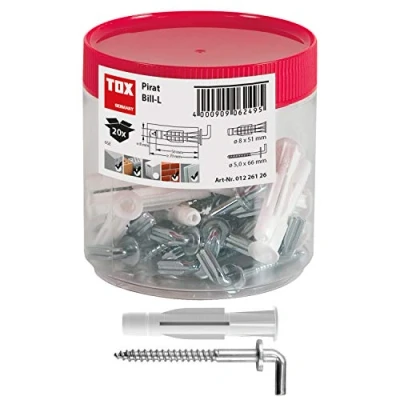 Image of TOX Hook Pirat Bill L w. all purpose plugs Trika in round tin, 20 pieces, 01226126
