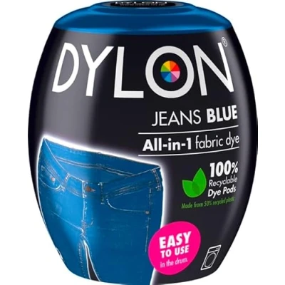 Image of 350g Machine Fabric Dye All in 1 Pod Wash for Coloring Clothes, Bed Sheets Arts &amp; Crafts, Textile, Home Decor, Intense Black (Jeans Blue, 350 Gram)