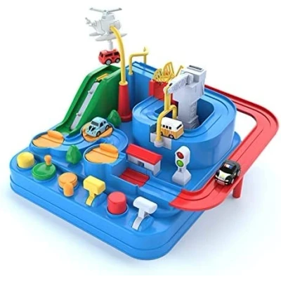 Image of Yohencin Race Tracks Car Toys for Kids, Adventure City Rescue with 4 Mini Cars Preschool Educational Puzzles Playsets Parent child Interaction 5 6 Year Old Boys Girls Gifts