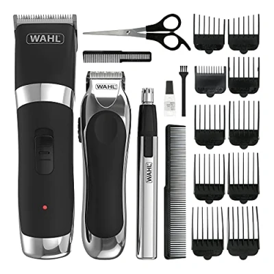 Image of Wahl Cordless Clipper &amp; Trimmer Gift Set, Grooming Hair Clippers for Men, Men’s Beard Trimming, Nose Ear Brow Trimmer, Male Set