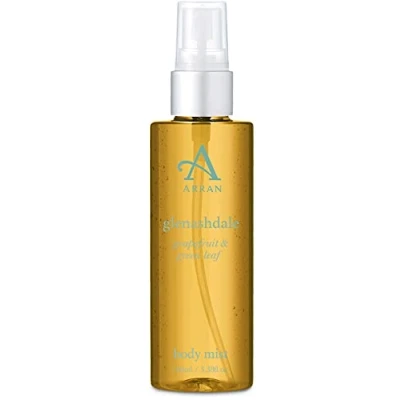 Image of Arran Sense of Scotland Lightweight, Invigorating and Uplifting Glenashdale Body Mist Spray (100ml/3.38floz) Freshly Rasped Lemons, Grapefruit Green Leaf Essential Oils with Hearty Bergamot