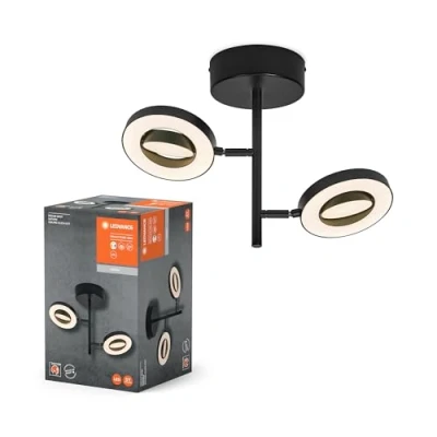 Image of LEDVANCE LED downlight Saturn, 2 light CCT, high, black