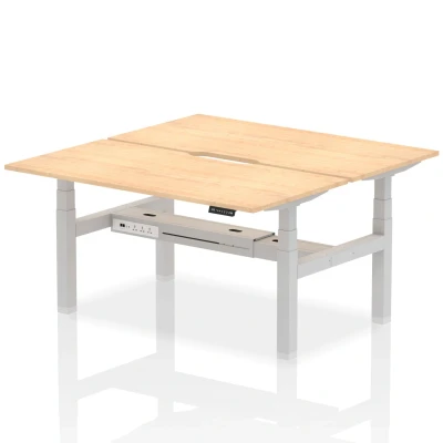 Image of Air B2B 1600x800 Adjustable 2P Bench Desk Scalloped Maple/Silver