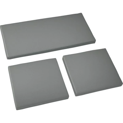 Image of Outsunny Outdoor Seat Cushion Pads for Rattan Furniture, 3 PCs Garden Furniture Cushions, Dark Grey