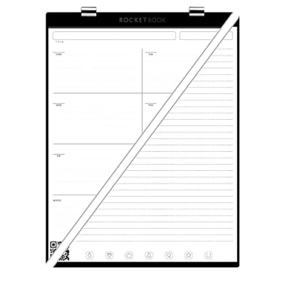 Image of Rocketbook Orbit Letter Page Pack Smart Reusable Legal Pad Weekly Planner,White