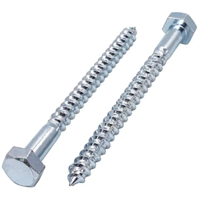 Image of SKIR&#039;CO (10 pcs) DIN 571 Zinc Plated Steel Hexagon Head Wood Screws M10 x 140 mm, Coach Screws, Hex Screw, Lag Bolts