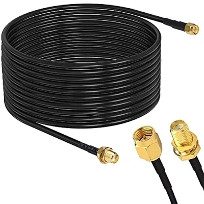 Image of RUNCCI YUN SMA WiFi Antenna Extension cable6M, Male to Female Cable,eters Low Loss RG174 Coaxial Cable Connector Adapter(Black)