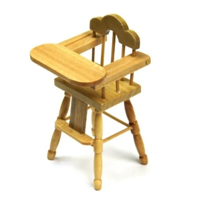 Image of MyTinyWorld Dolls House Miniature Childrens Pine High Chair