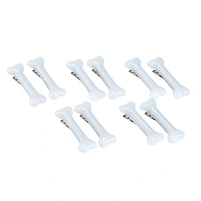 Image of BinaryABC White Dog Bone Hair Clips Hairpins Barrette,Halloween Cosplay Party Accessories,10Pcs